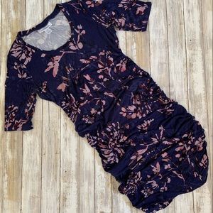 3/$15🌟Motherhood Maternity Side Ruched Navy Floral Dress Size Small